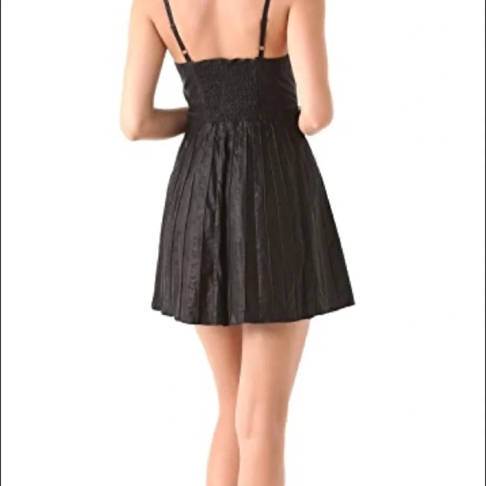 FREE PEOPLE VEGAN LEATHER PLEATED DRESS SMALL
